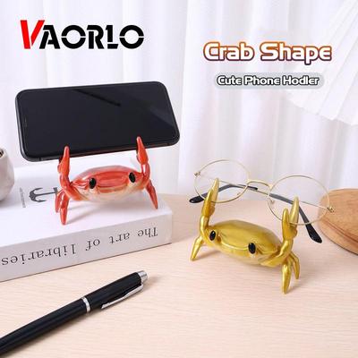 VAORLO Simpatico supporto per granchio per smartphone Supporto per telefono per occhiali Supporto da scrivania Staffa creativa per guardare film dal vivo