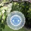 3D Metal Eye Design Wind Chime for Indoor Outdoor Garden Patio Decoration Holiday Gift for Thanksgiving Christmas Halloween Mothers Day