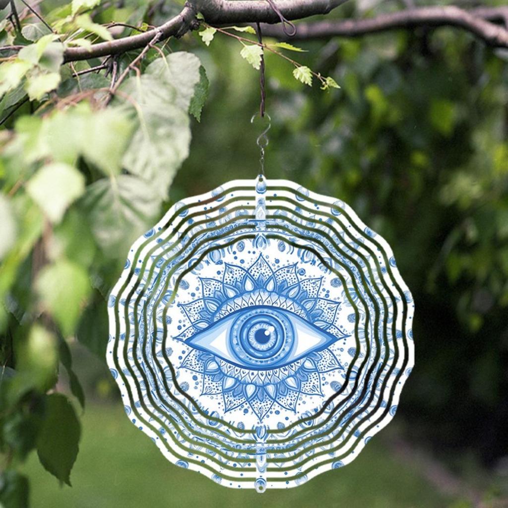 3D Metal Eye Design Wind Chime for Indoor Outdoor Garden Patio Decoration Holiday Gift for Thanksgiving Christmas Halloween Mothers Day