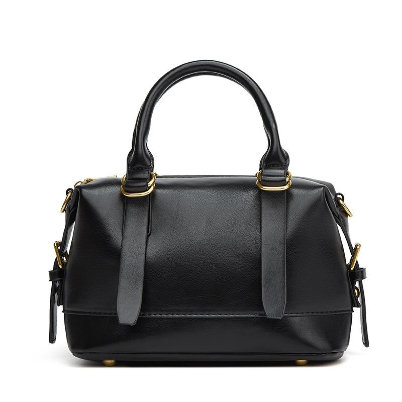 Retro Trendy Portable Bowling Bag, Premium Soft Leather Pillow Bag, Versatile Simple Shoulder Messenger Bag