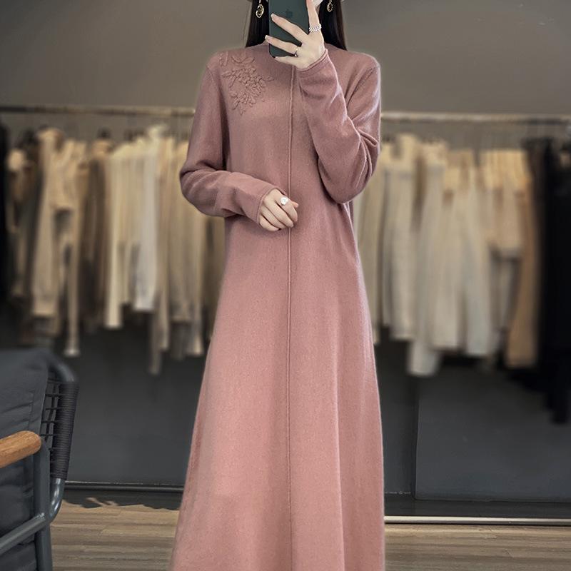 2023 Autumn/Winter Australian Cashmere Pullover & Long Crochet Skirt Set with 100% Chinese Wool