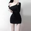 High-End Hepburn Style Off-Shoulder Slim Fit Mom Skirt