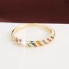 Multicolor Zircon Twisted Rings Round Stone Bridal Wedding Jewelry Round Stone Rings  Women