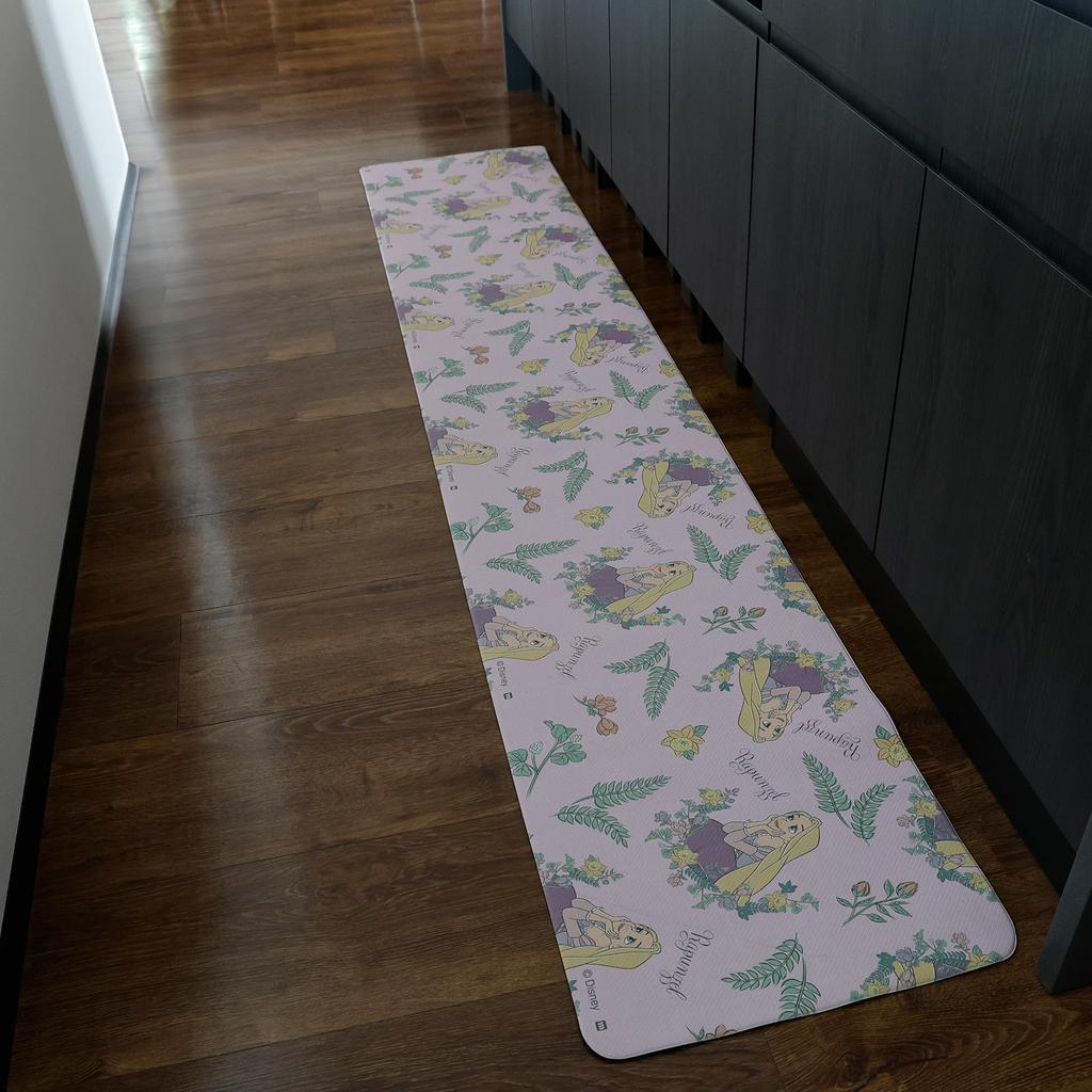 Marushin Kitchen Mat, Disney Tangled Forest Plant Design, Wipeable, Water-Repellent, Non-Slip PVC, Approx. H45 X W240cm, 2225092700