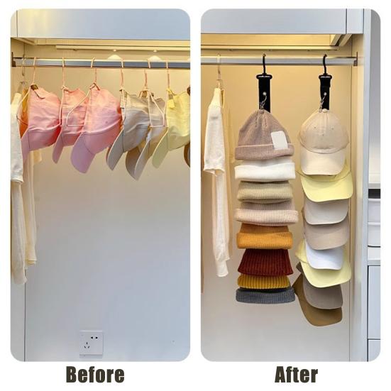 Cap Holder for Cupboard Baseball Cap Hanger with 8 Clips