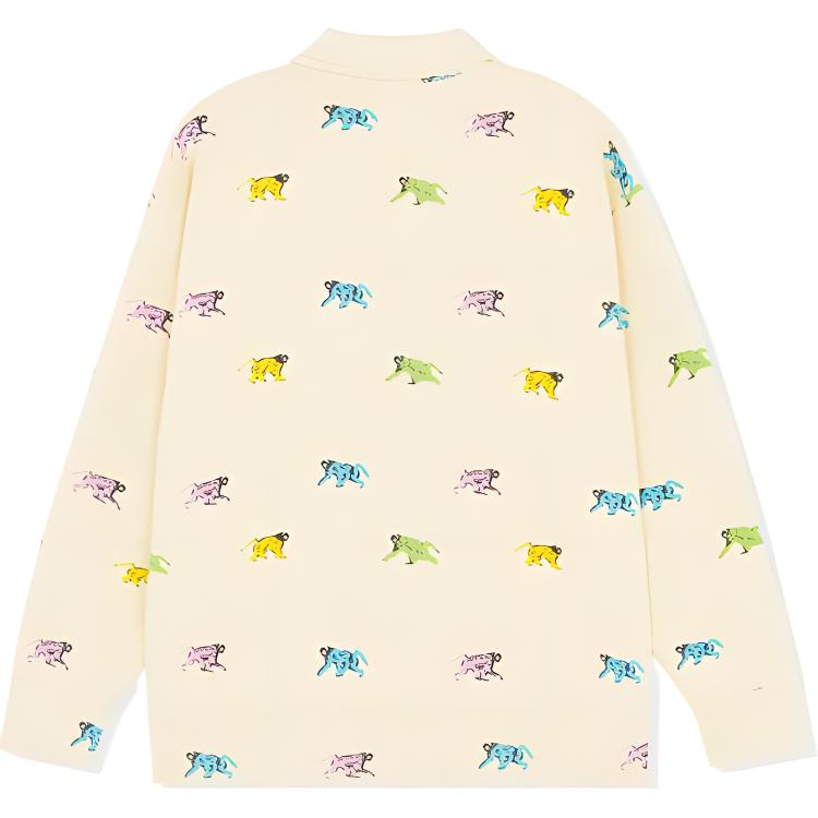 Levis Printed Knit Long Sleeve Polo Shirt Men Tops Multicolor A1012-0001