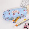 Cherry Print Pen Bag Large Capacity Pencil Pouch Stationery Organizer  School Office Supplies