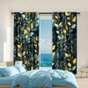 2 Pcs   Versatile Polyester Transparent Curtains for Home Decoration Dark Green Flower for Use In Bedrooms and Living Rooms