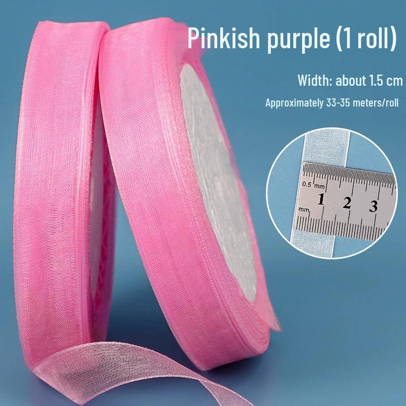 1.5cm Transparent Snow Yarn Ribbon for Gift Wrapping, DIY Crafts, Hair Accessories, and Chiffon Projects.
