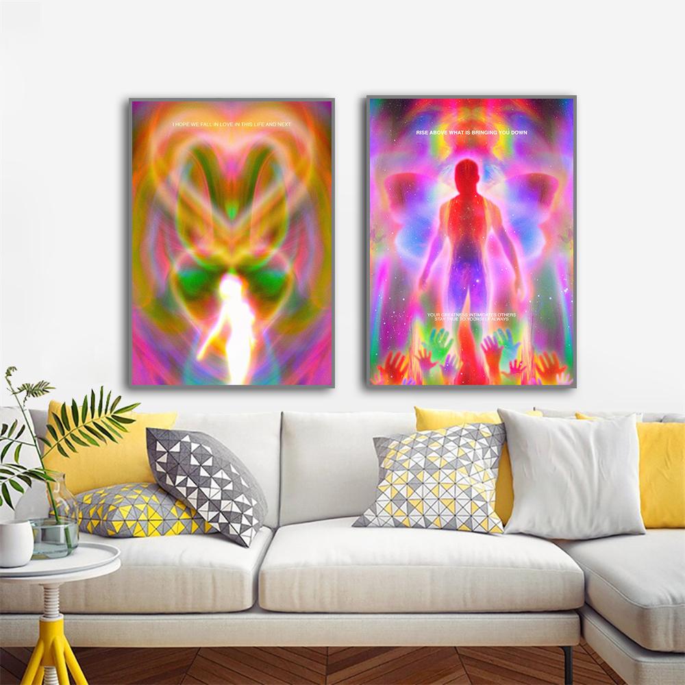 Yoga Meditation Poster Moderne Spirituelle Welt Leinwand Malerei Drucken Abstrakte Kunst Bild Für Wohnzimmer Home Wand Decor Cuadros