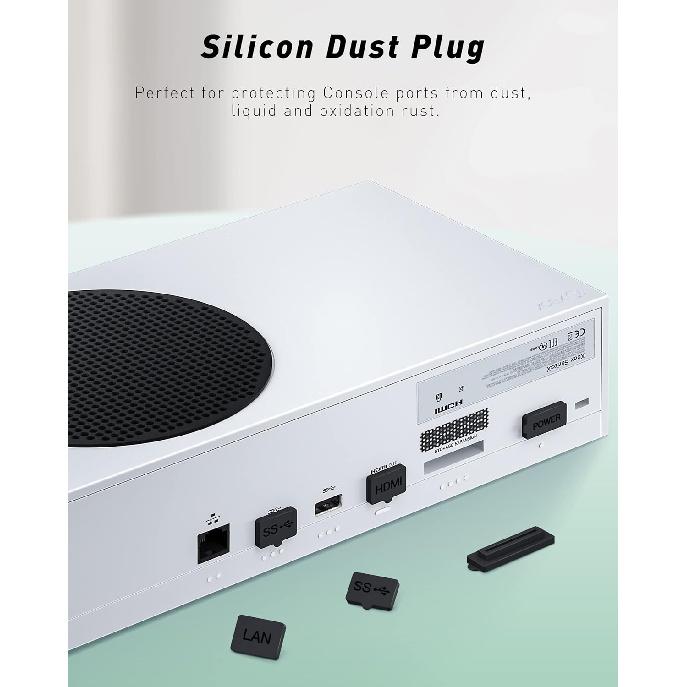 Dust Filter Set for Xbox Series S Console - Include 7 Silicone Dust Protector and 4 PVC Mesh Filter Covers