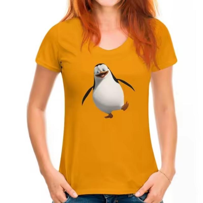 

Женская футболка с 3D-принтом в виде пингвина, с короткими рукавами, повседневная одежда с изображением животных, классная уличная летняя мода, хит продаж, удобная 6XL