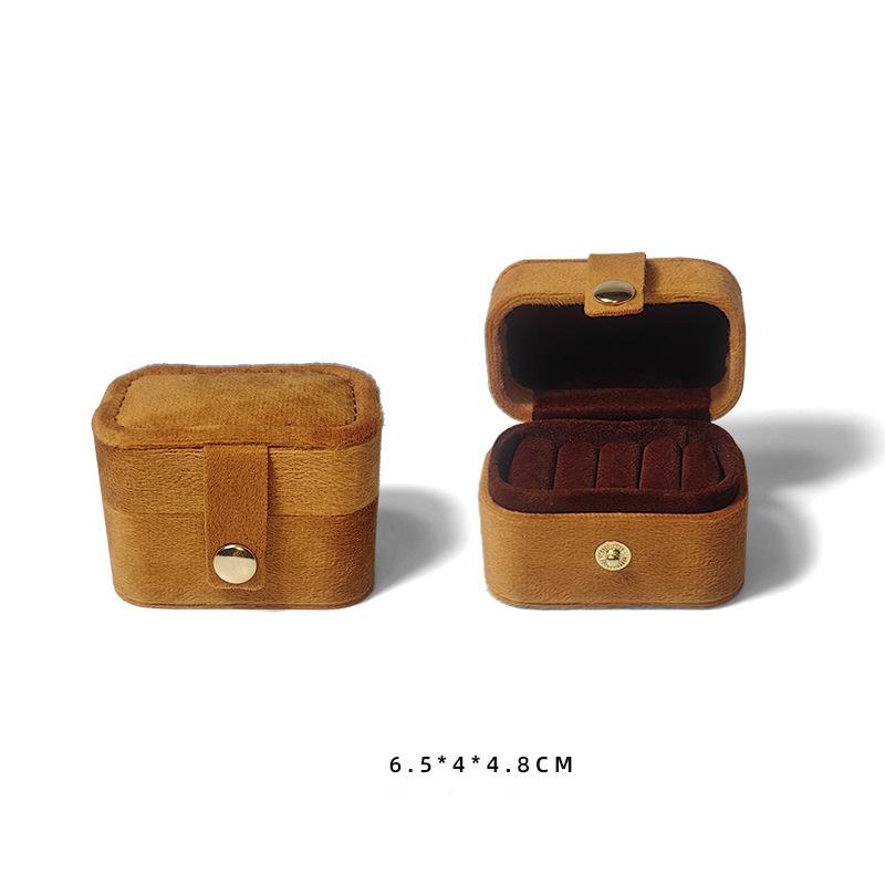 Mini Velvet Jewelry Organizer Box for Women Travel Portable Earrings Ring Storage Jewelry Packaging Display Box