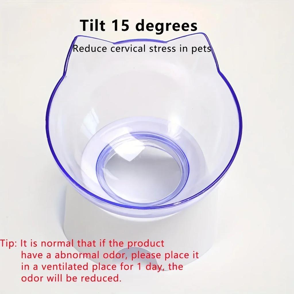 1pc For Cats Dogs Feeders Non-slip Pet Food and Water Bowls Cat Bowl Feeding Products Pet Supplies With Stand Base Transparent