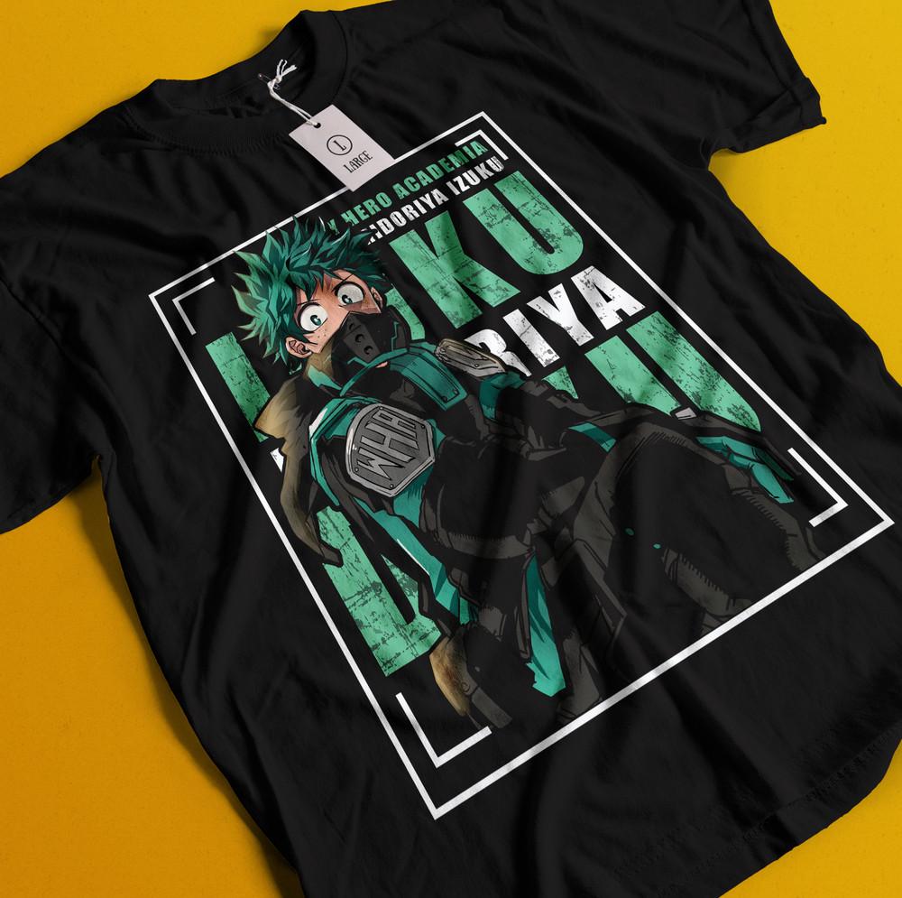 

Deku T-shirt My Hero Academia Japanese Manga Anime Midoriya Dabi Shoto Shirt S