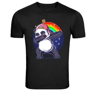 Dabbing Panda Rainbow Graphic T Shirt Funny Cute Animal Tee