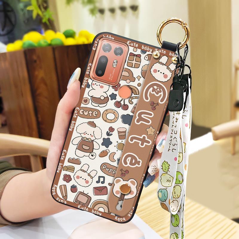 Soft case Ring Phone Case For HTC Desire 20 Plus/D20+ Anti-knock Kickstand Lanyard Anti-dust Silicone Protective Durable
