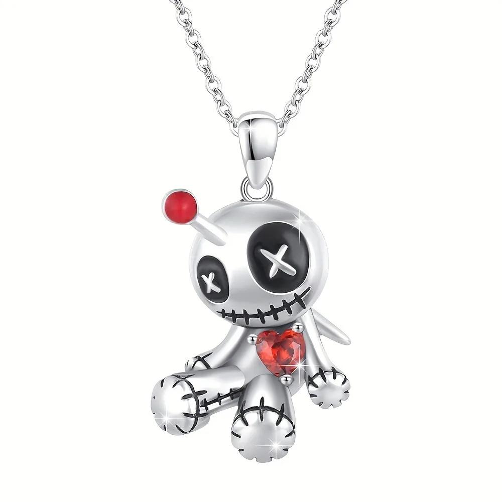 Neu Punk In Für Damen Mode Zirkon Geschenke Geisterpuppe Glockenmann Halsketten Anhänger Kette