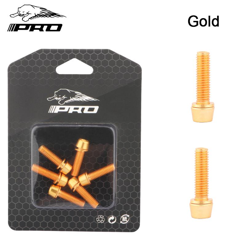 IIIPRO Mountain Bike Stem Screw MTB Aluminum Screws Bolts for Bicycle Power M5*18MM With Washer Handlebar Bolt Cycling