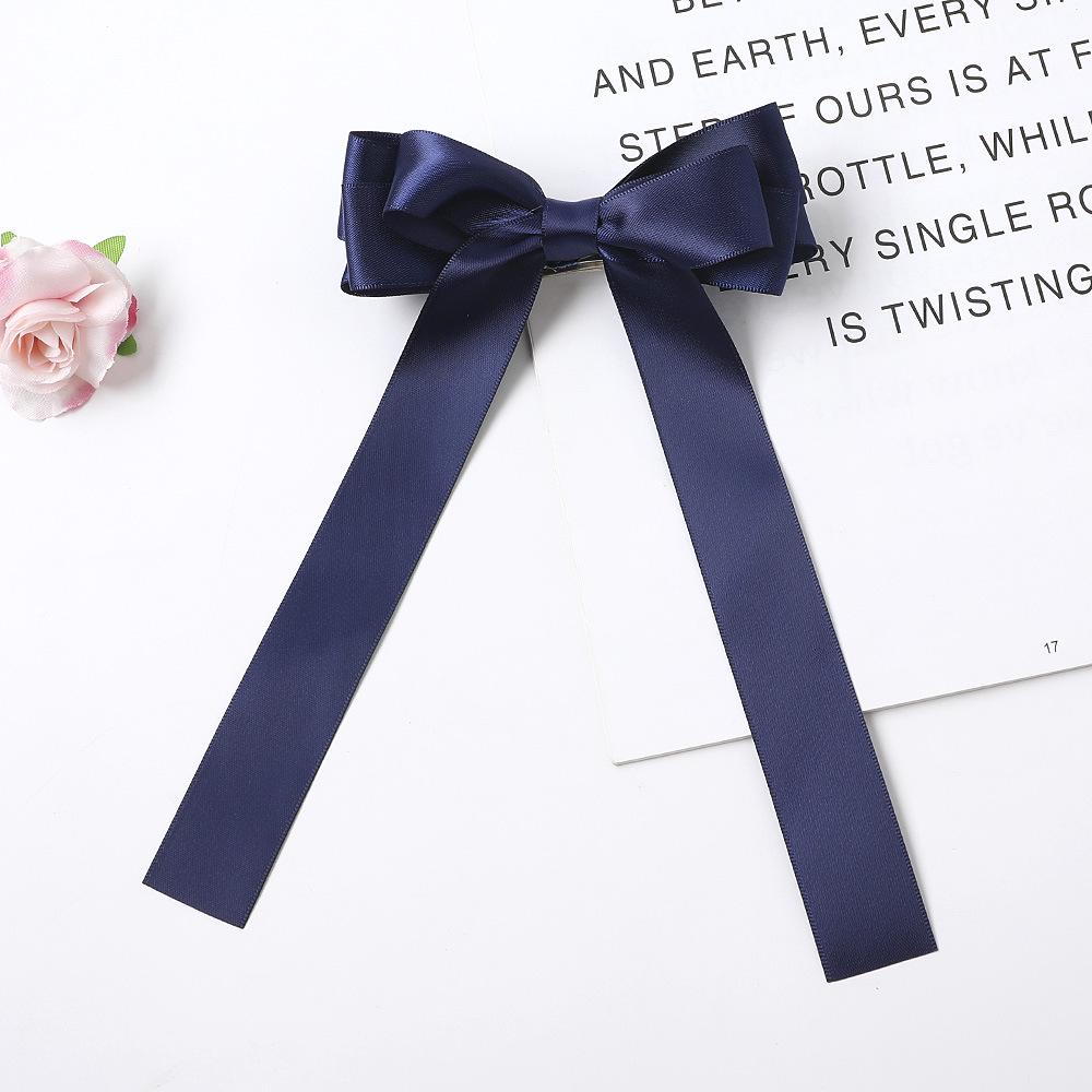 Simple Bow Ribbon Duckbill Clips Vintage Elegant Satin Bowknot Top Clips Casual Versatile Slide Metal Clips