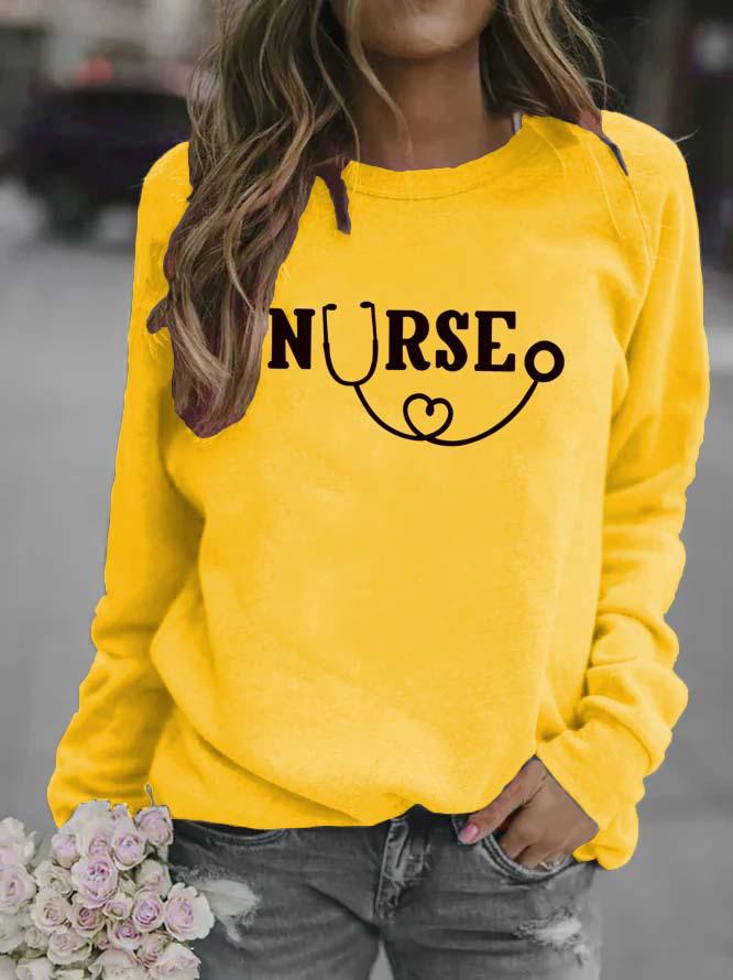 Women's Printed Round-Neck Hoodies