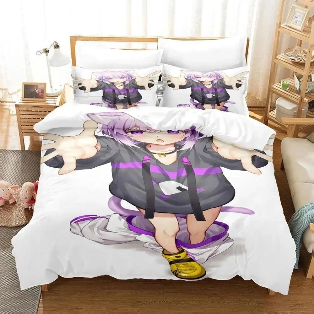 

Luxury New 3D Print Anime Nekomata Okayu Bedding Set Duvet Cover Bed Set Quilt Cover Pillowcase Size Boys Adult Bedding Set 70x133cm 2pcs
