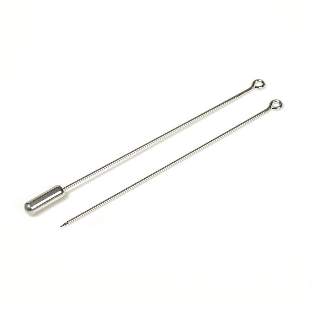 20pcs DIY Brooch Pin Base 50/70mm Long Brooch Pin Settings Loop Eye Brooch Safety Stopper Jewelry Making Components Wholesale