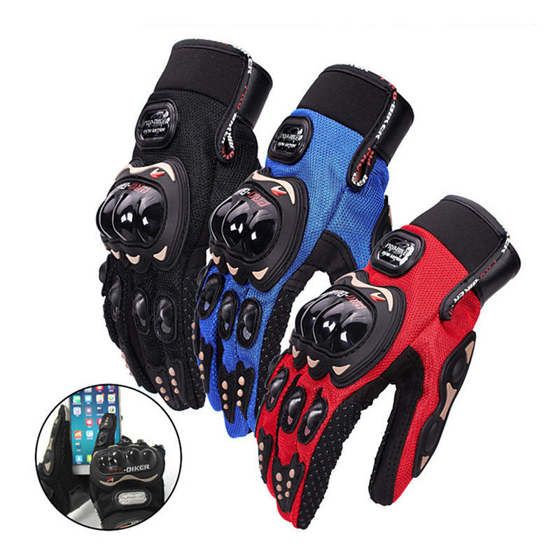Shina Mens Cycling Biker Racing Motorcycle Skeleton Goth Skull Bone Full Finger Gloves L