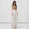 Women's Super Soft White Linen Cropped Wide-Leg Jeans - 2026 Spring/Summer Collection