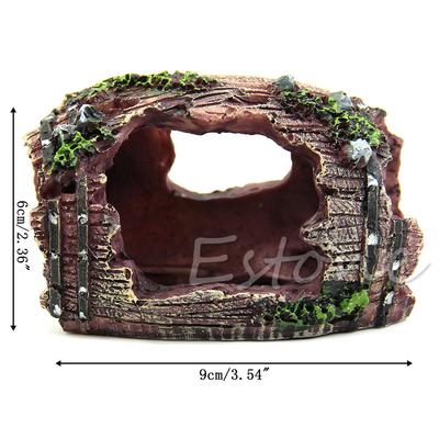 Aquarium Decoration Resin Broken Barrel Fish for Tank Ornament Vivid Details Betta Accessories Aquatic Caves Fish Hideou