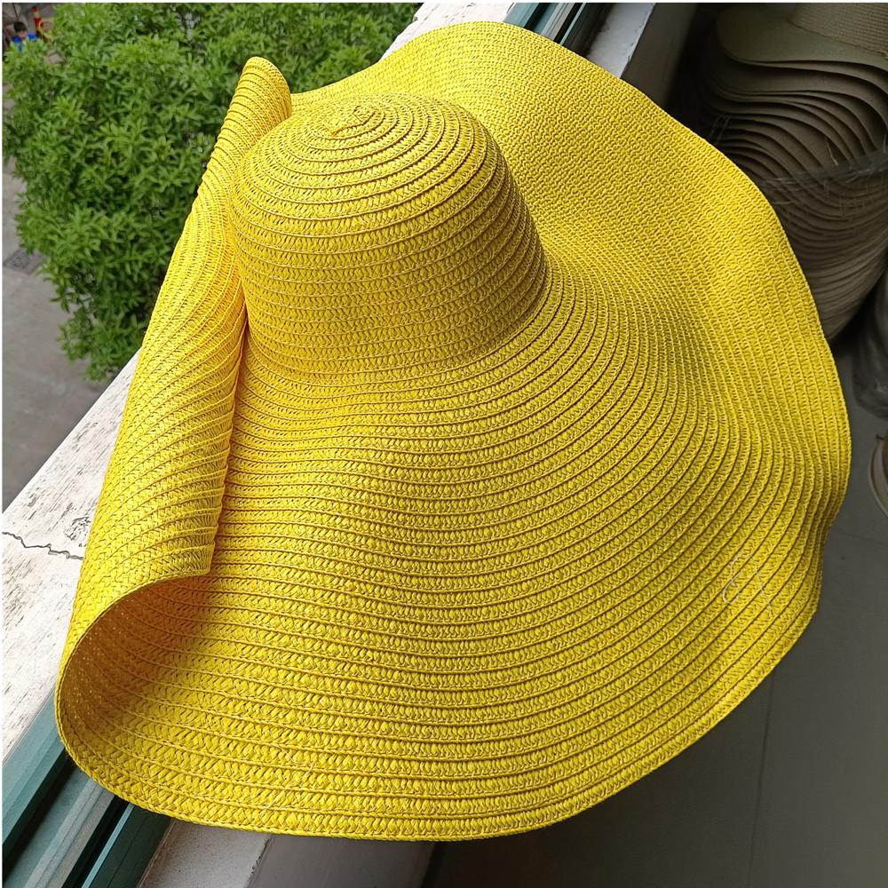 Designer empty top hat for woman big brim straw hat 3-layer fringed edge fashion retro outdoor vacation beach sun hat