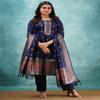 Midnight Blue Regal Chanderi Kurta Set with Banarasi Dupatta