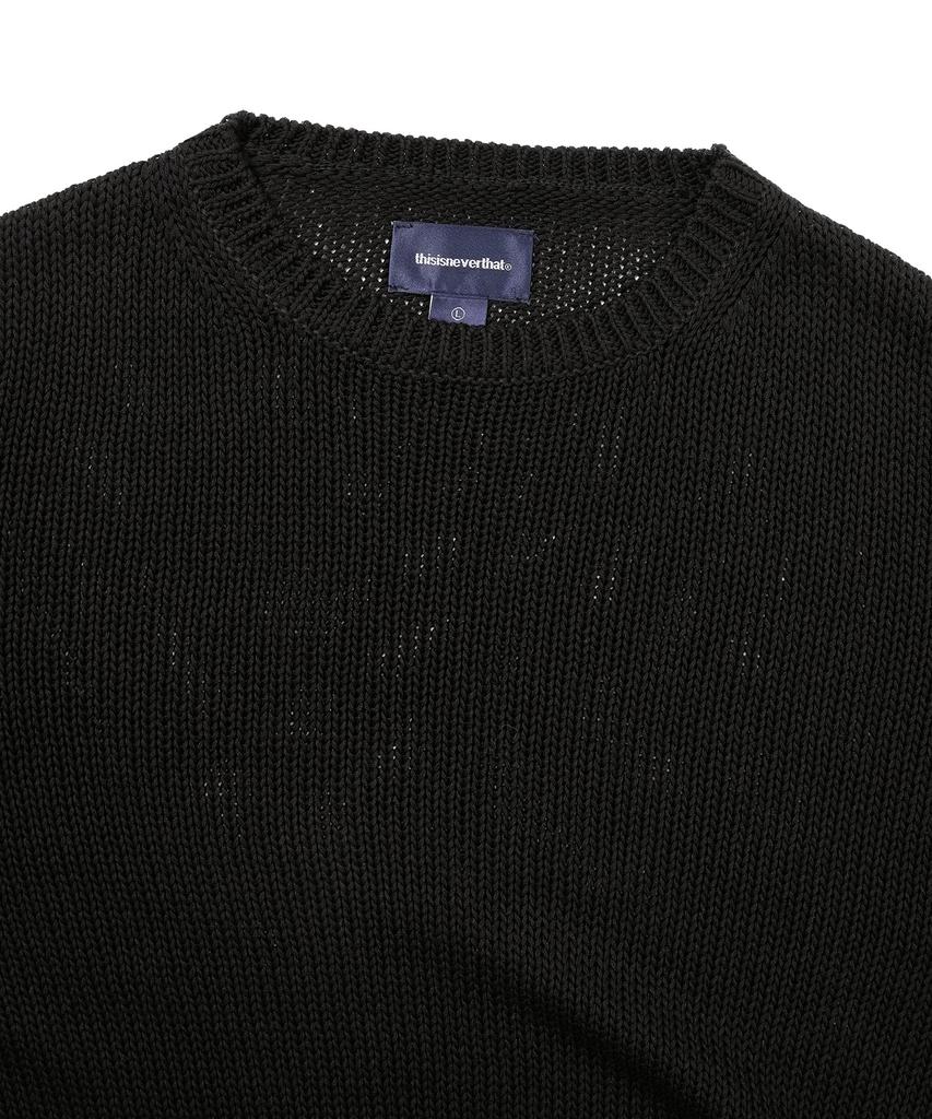 THISISNEVERTHAT Loose Gauge Knit Crew Black