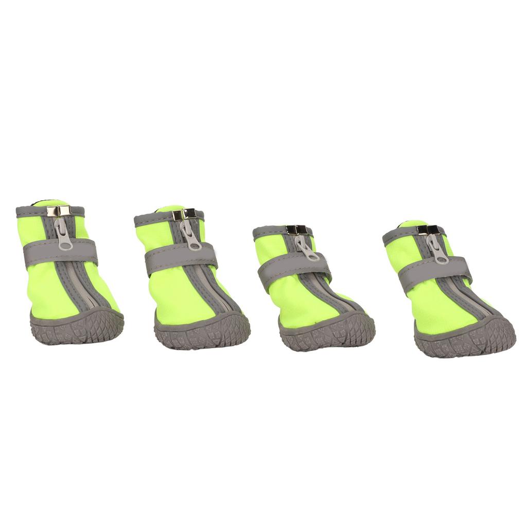 Dog Warm Boot Waterproof Breathable Reflective Prevent Slip Soft Sole Puppy Shoes for Outdoor Green