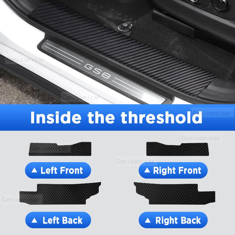 For GAC Trumpchi GS8 -2025 Auto Tailgate Guard Door Sill Pedal Carbon Fibre Texture Accessories Leather Styling Car Sticker