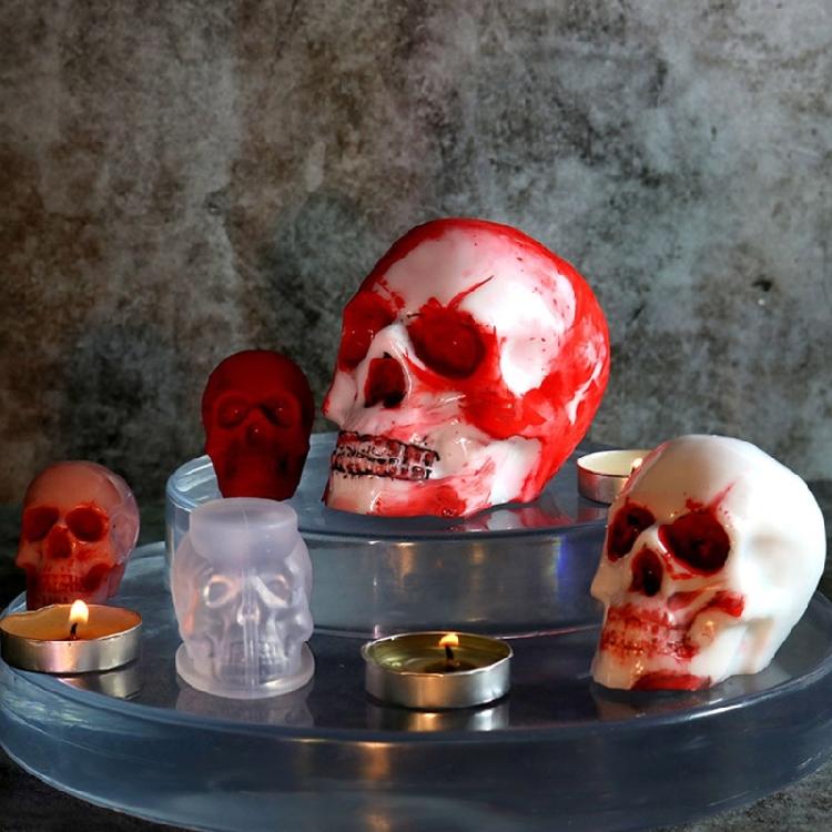 Halloween Skull Silicone Molds,Skull Candle Making Mold DIY Home Decoration Mold