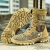 Men's Camouflage Boots Non-slip Waterproof Hiking Shoes High Top Outdoor Combat Desert Boots Wear-resistant Men's Safety Shoes