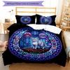 Glass Cat Dreamscape Pattern Bedding,Quilt Set Quilt Cover Pillowcase Home Birthday Gift (1 * duvet cover + 2 * pillowcase, without core)