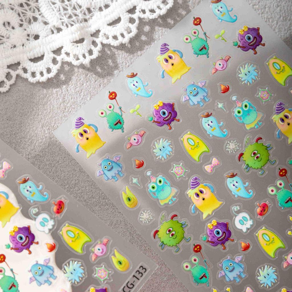 Hobby Cute Monster Stickers for DIY Decoration - Perfect for Computers, Phones, and Kids' Nails.