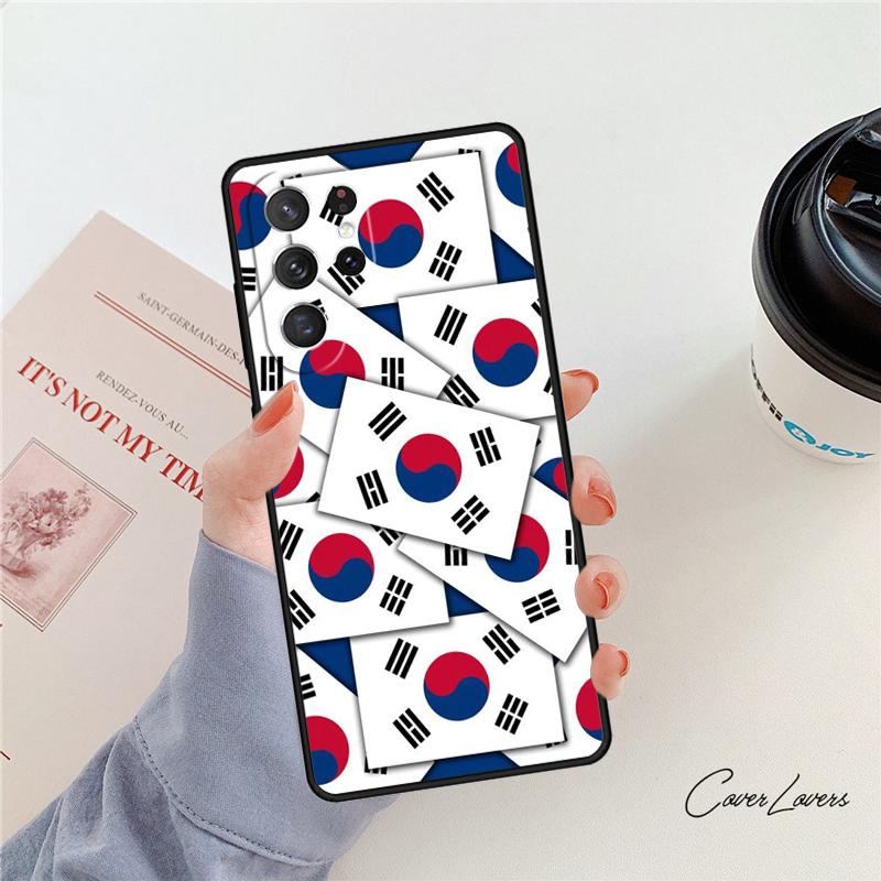 South Korea Flag Phone Case For Samsung Galaxy S24 S25 S23 S22 Ultra Note 10 20 Plus S20 S21 FE Cover