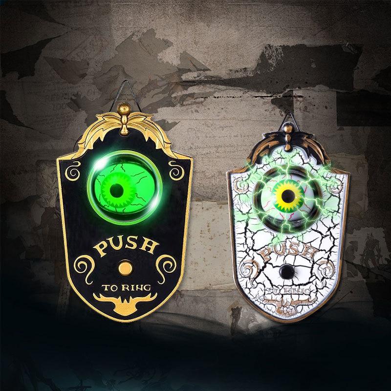 Halloween Decoration One-Eyed Doorbell Horror Props Ghost'S Day Glowing Home Hanging Electric Luminous Sounding Eyeball Doorbell