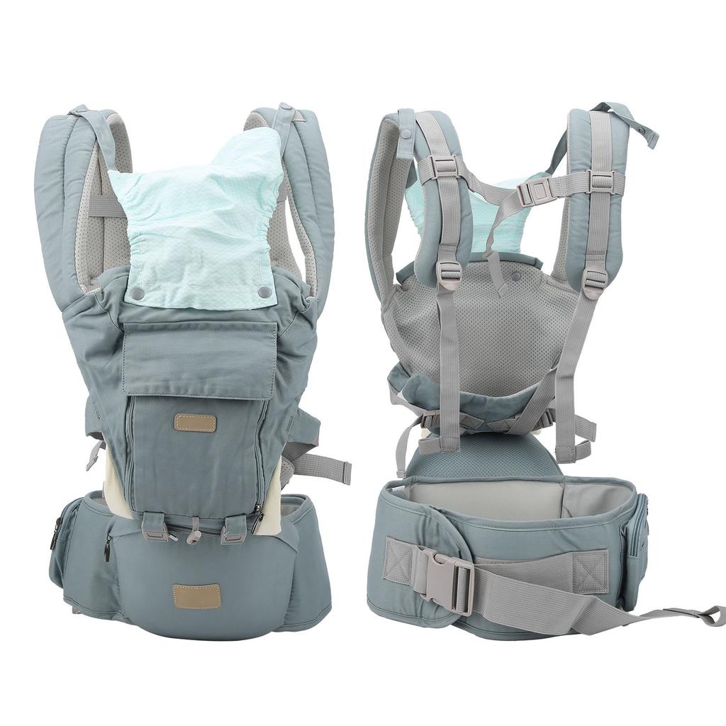 Marsupiu reglabil pentru bebeluși, respirabil, pentru nou-născuți și copii mici, ergonomic, cu îngroșare, culoarea șoldului, culoarea cyan