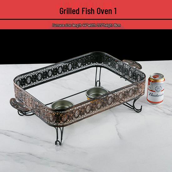 Rostfritt Stål Dubbelörad Djup Rektangulär Bak- och Grillplåt för Fisk och Skaldjur