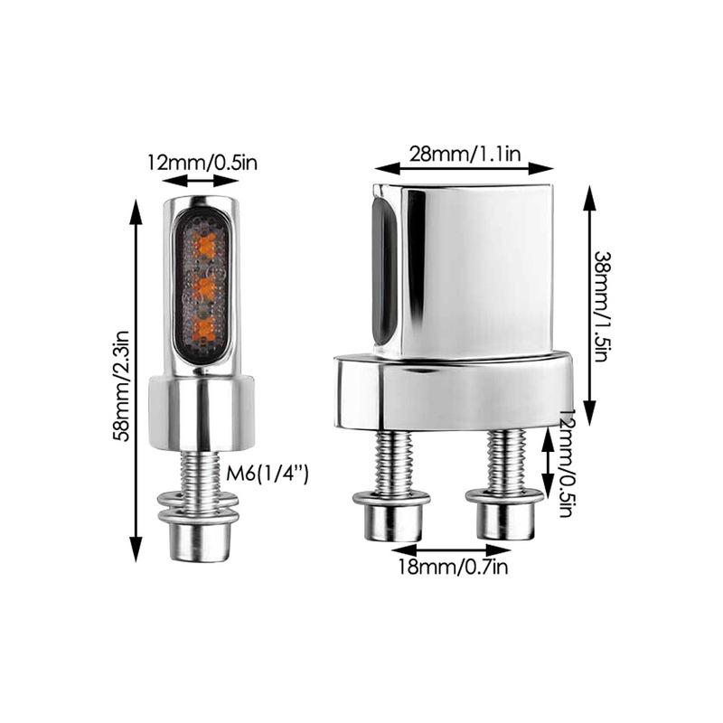 1 Pair Black/Silver Motorcycle LED Turn Signal Indicators Are Suitable For All DC 12V Motorcycles