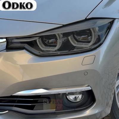 2 Pcs Car Headlight Protective Film Smoked Black Tint Wrap Vinyl Transparent TPU Sticker For BMW 3 Series F30 F31 Touring