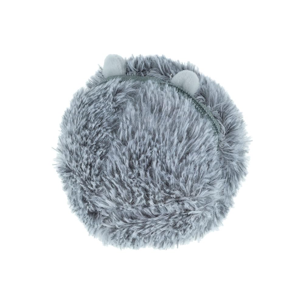 Mini Plush Pouch with Carabiner - Round Hedgehog Gray - S2339501