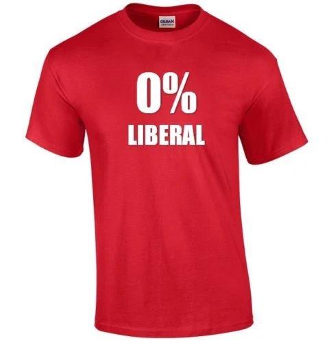 0 % LIBERAL T-Shirt Pro Trump Conservative Funny Red Black Shirt S - 5XL 2XL
