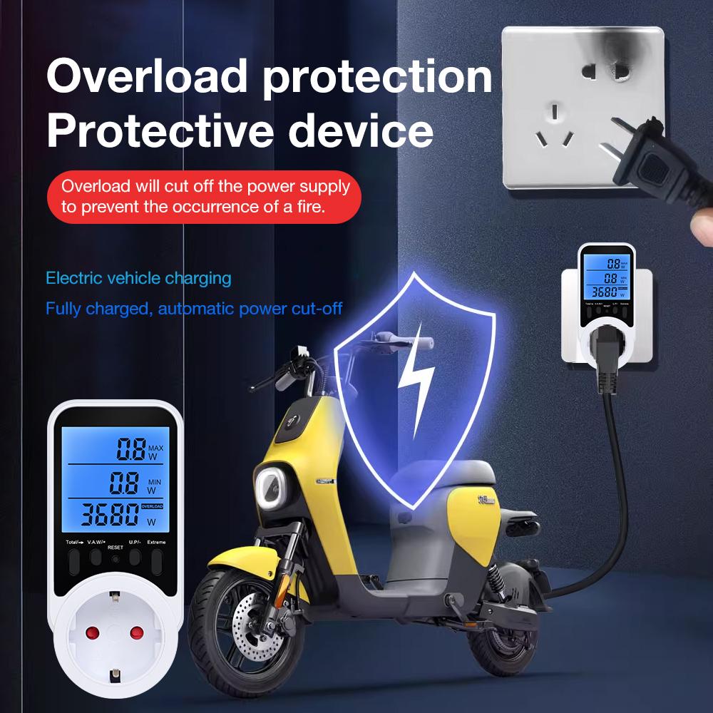 Digital Voltage Consumption Power Meter Watt AC Electricity Analyzer Monitor Energy Meter Monitors Outlet Electricity Socket