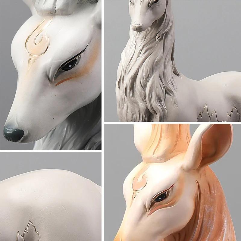 2025 New Deer Decoration Reindeer Ornaments Resin ELK Sculpture For Living Room Luxury Nordic Home Decor Sculptures Figurines