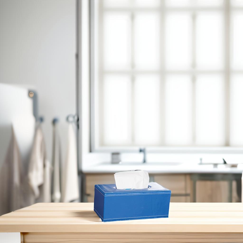 Držák na box na papírové kapesníky z umělé kůže, obdélníkový stolní úložný box pro domácí dekoraci - vhodný do kuchyně, ložnice, obývacího pokoje, jídelny